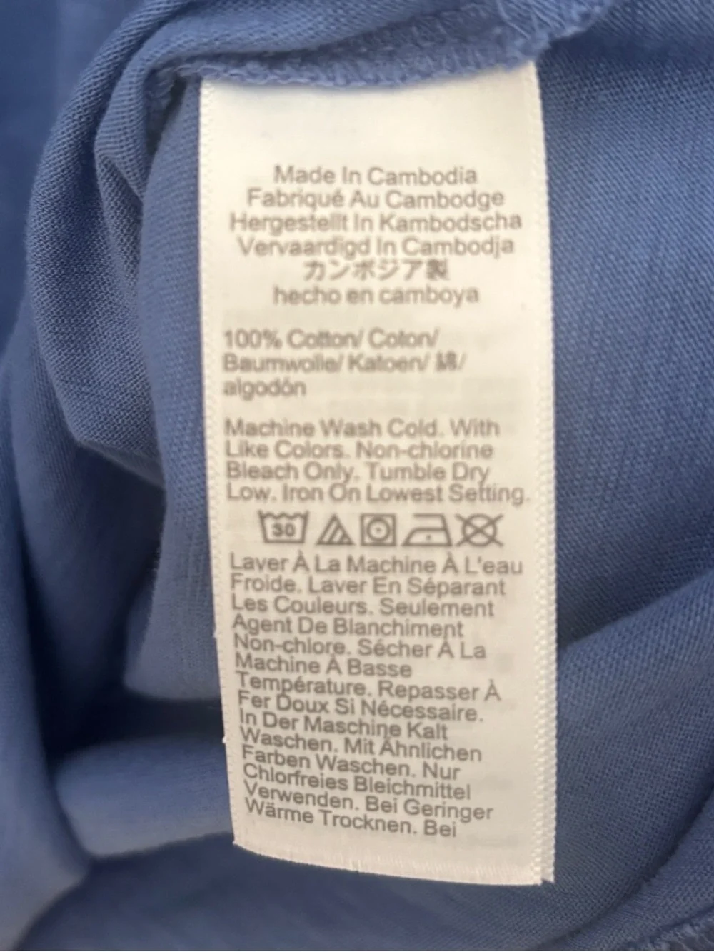 J. Crew NWT Short-sleeve vintage cotton V-neck tee XXL Blue